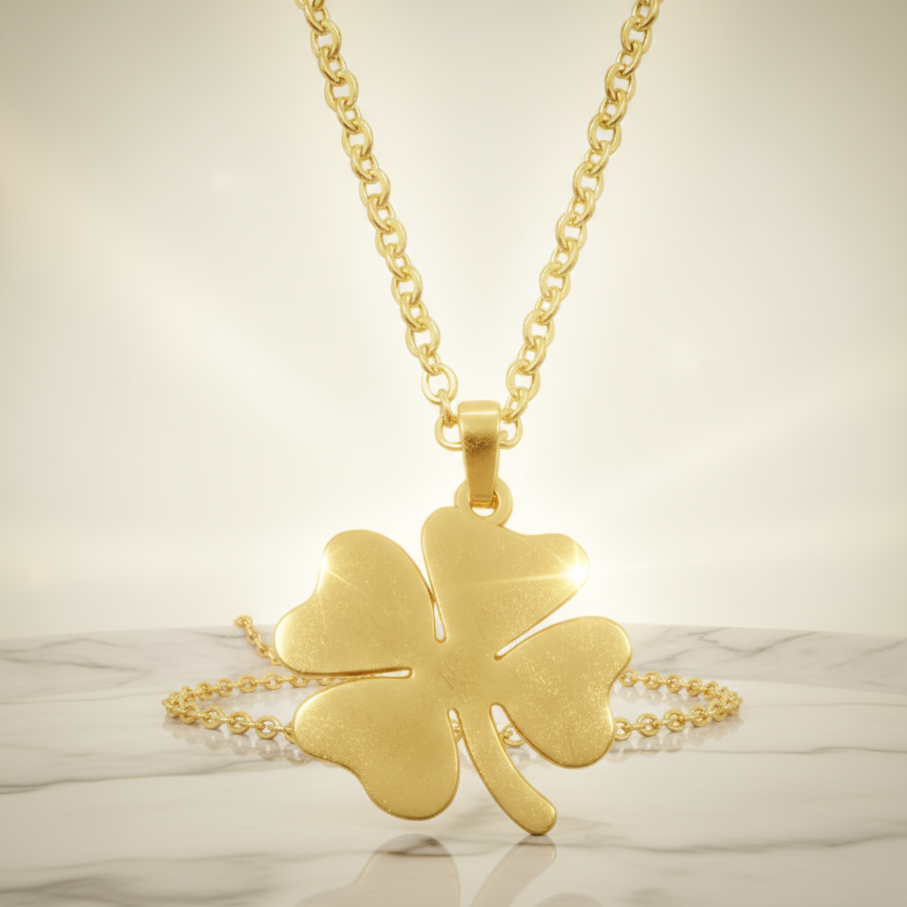 Collier porte bonheur 4 feuilles