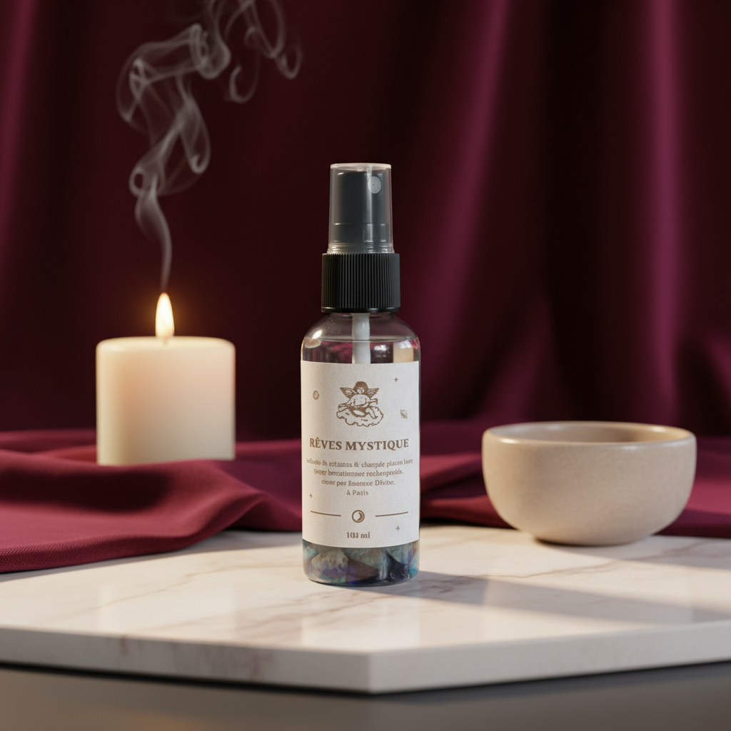 Spray Rêve Mystique – Infusé de Cristaux, Huiles Essentielles & Énergie de Pleine Lune