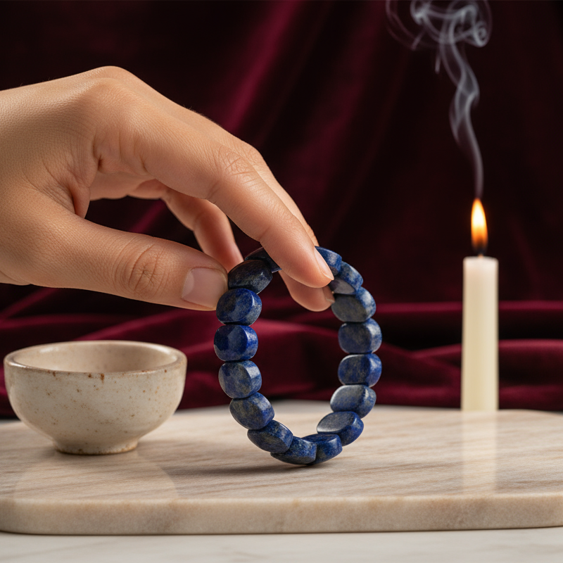 Bracelet en Lapis Lazuli – Bijou de Luxe Intemporel