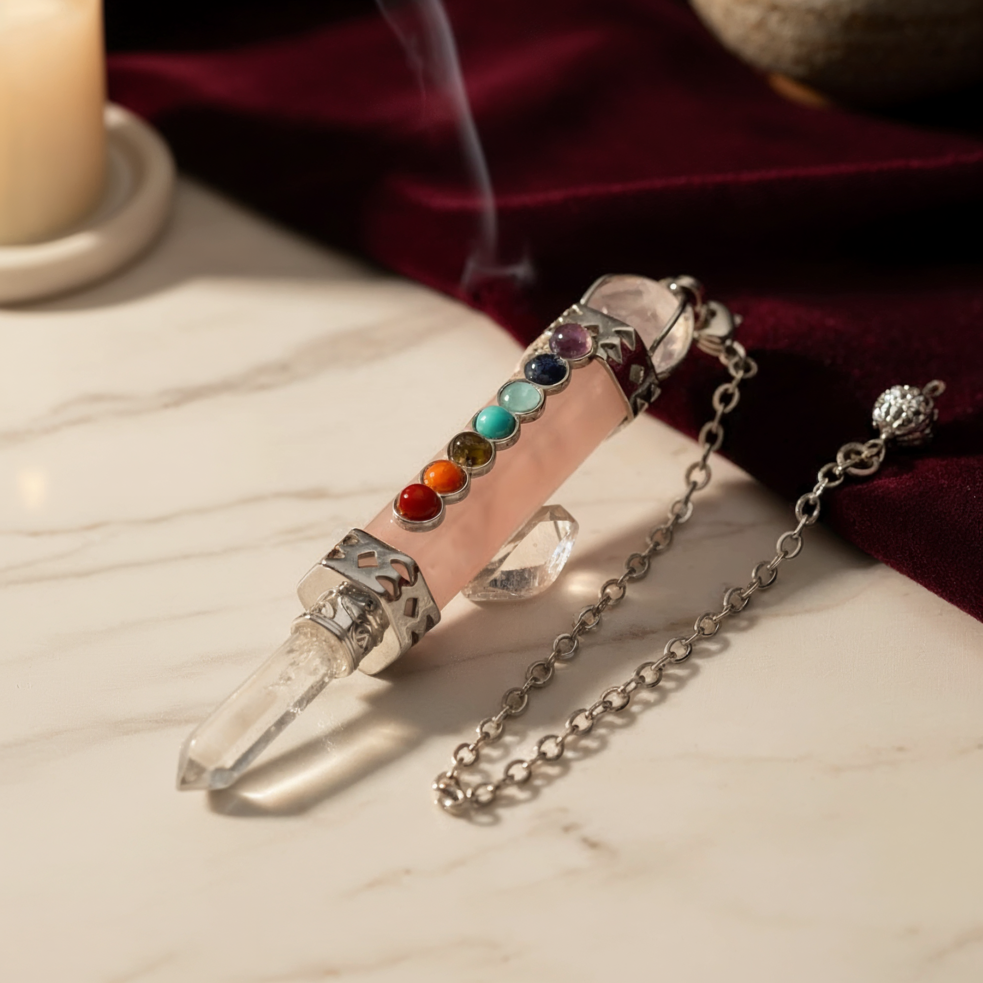 Pendule Quartz Rose – Éveil & Harmonie